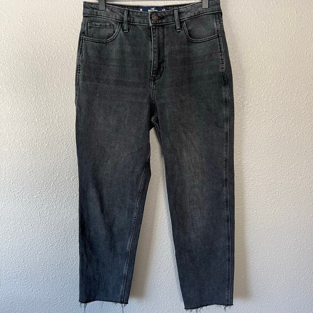 Hollister Ultra High Rise Mom Jeans Raw Hem Vintage Stretch Denim 9R W29 L27